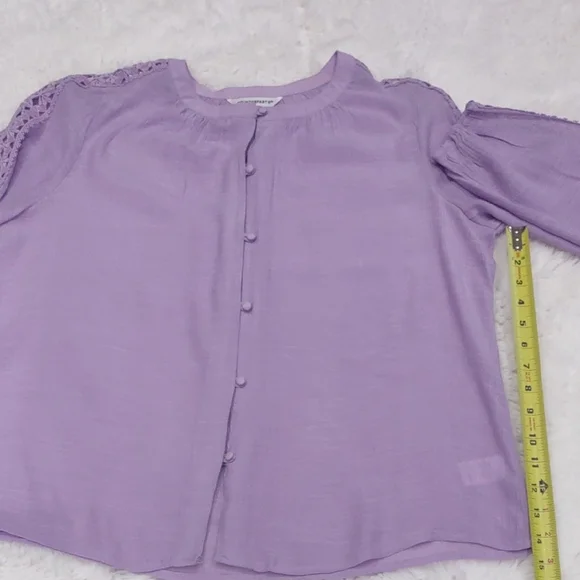 COUNTERPARTS Purple Button-Up Women's Top - Picture 13 of 15